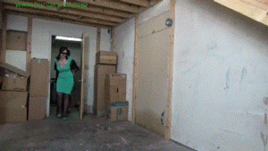 www.jimhunterslair.com -  Bound to the wall in a cruel crotch rope stappado predicament thumbnail