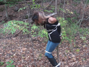www.jimhunterslair.com - Left tied to a tree in the woods thumbnail