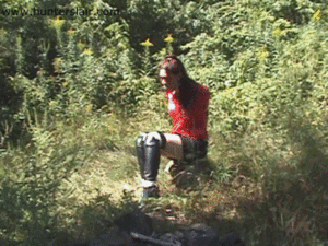 www.jimhunterslair.com - Vixen bound and abandoned in the woods thumbnail