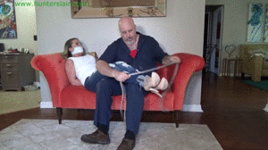 www.jimhunterslair.com - Curvy bimbo hogtied in her skin tight distressed jeans thumbnail
