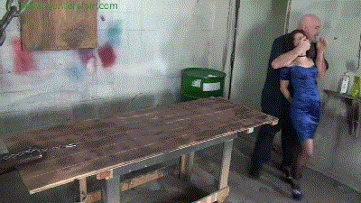 www.jimhunterslair.com - Petite brat cruelly hogtied on his table thumbnail