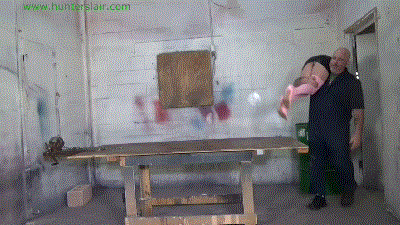 www.jimhunterslair.com - Petite brat stretched out on the rack thumbnail