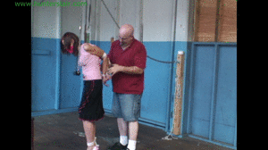 www.jimhunterslair.com - Bound and gagged on the trapeze thumbnail